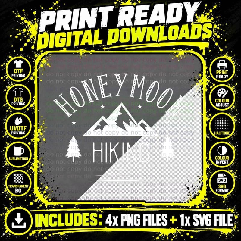 Honeymoon Hiking for Couples Just Married T-Shirt Png SVG Digital Bundle