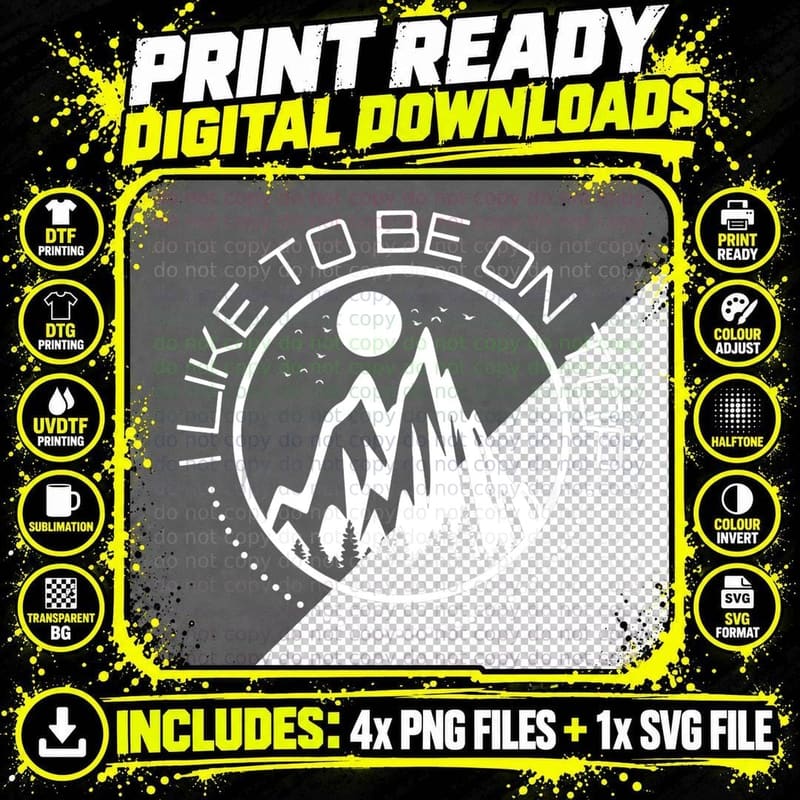 I Like to Be on Top - Hike Hiking Mountain Trail Outdoor Png SVG Digital Bundle