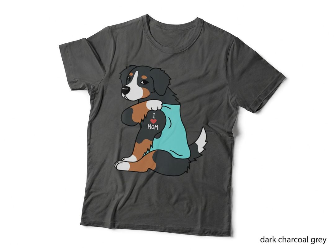 I Love Mom Tattoo Bernese Mountain Dog Funny Mother's Day, Humor T-Shirt