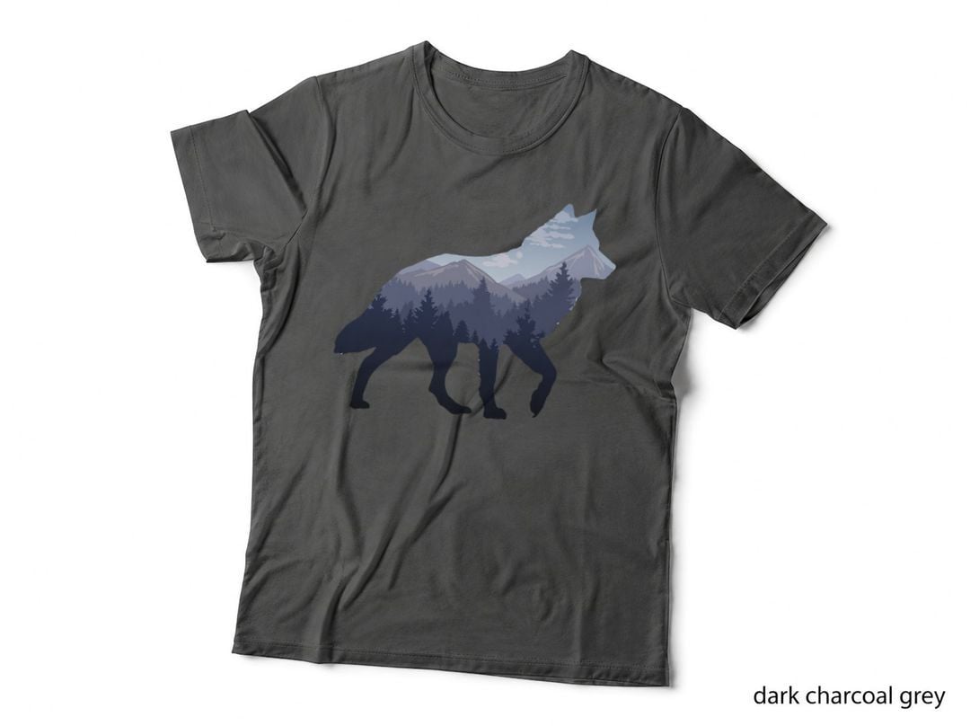Lone Wolf Survives the Mountain Silhouette Art T-Shirt
