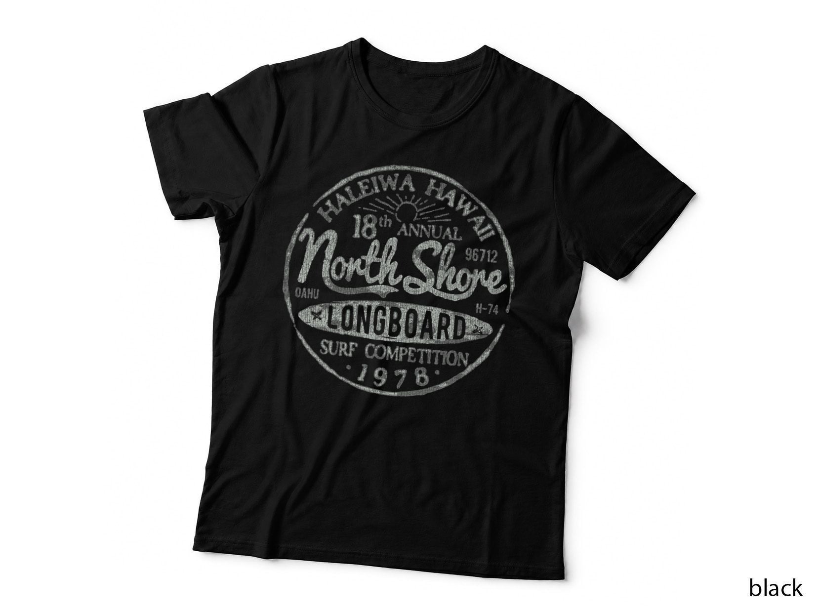 Long Board North Shore Surf Vintage Hawaii Beach T-Shirt