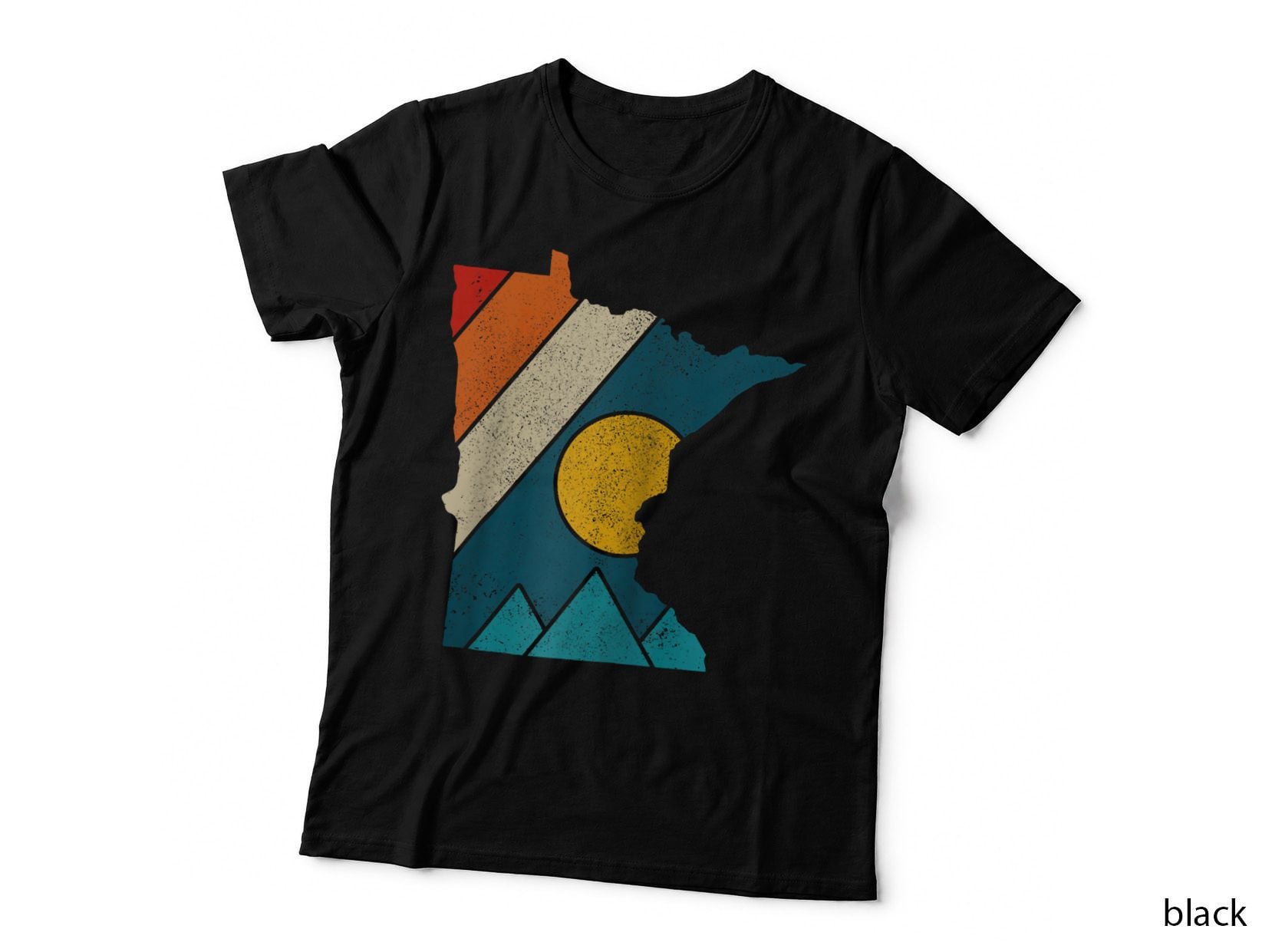 Minnesota Vintage State Map Mountains Hiking Pride Gift T-Shirt