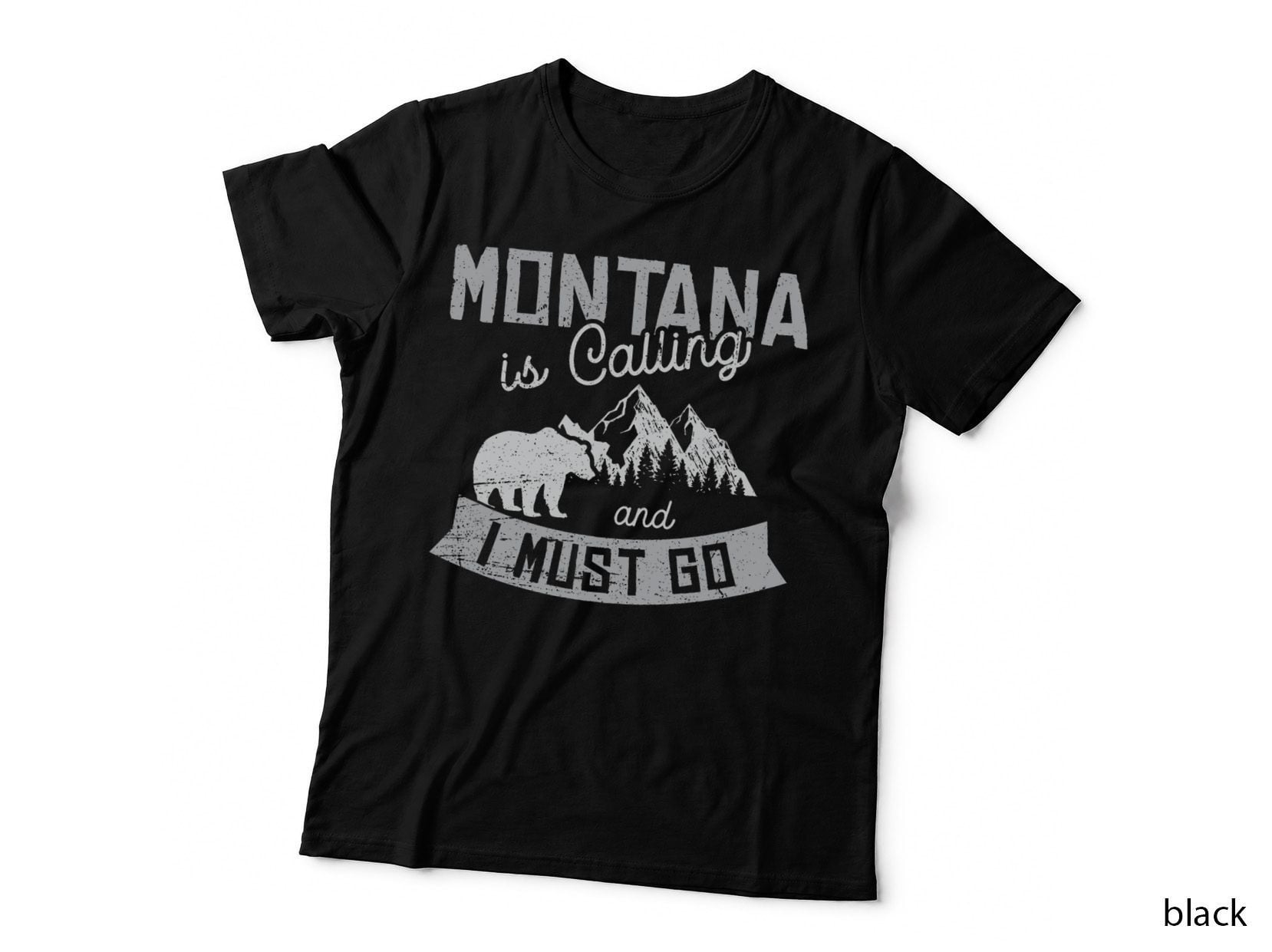 Montana Is Calling Big Sky Grizzly Wilderness Adventure T-Shirt