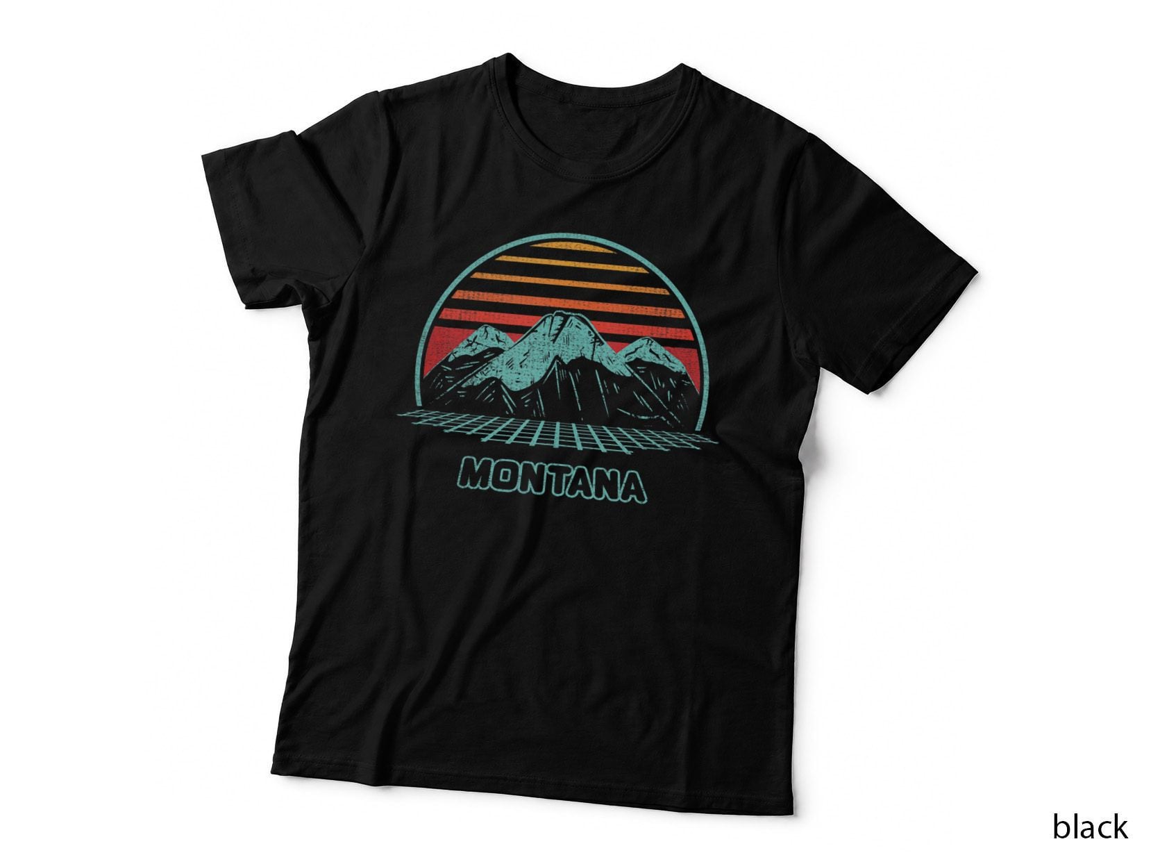Montana Retro Mountain Hiking 80s Style, Gift T-Shirt