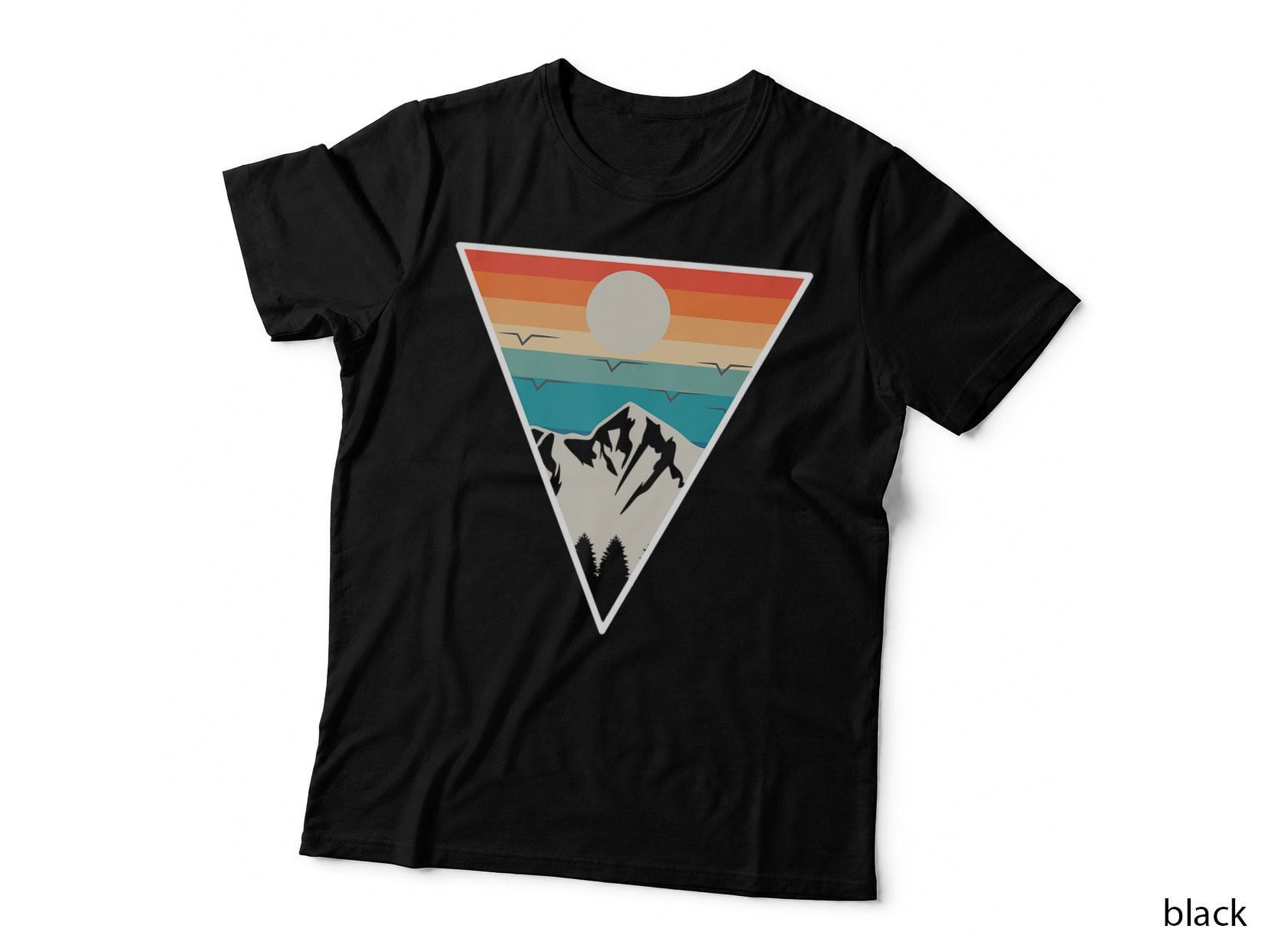 Mountain Triangle Printed Hiking Tshirt Top T-Shirt