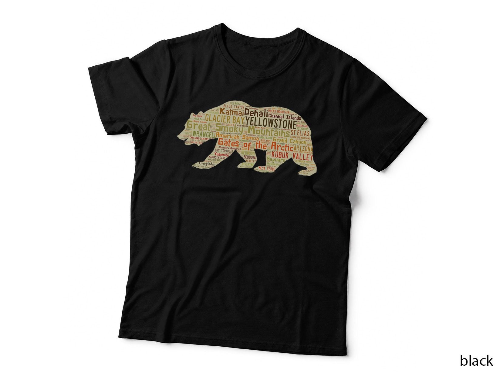 National Parks 59 National Parks Bear Hiking Outdoors Top T-Shirt