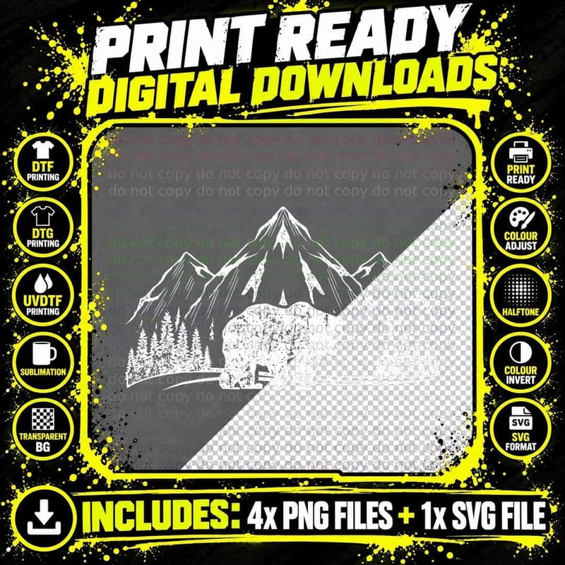 Outdoor Mountain Nature Trees Wildlife Forest Animal Png SVG Digital Bundle