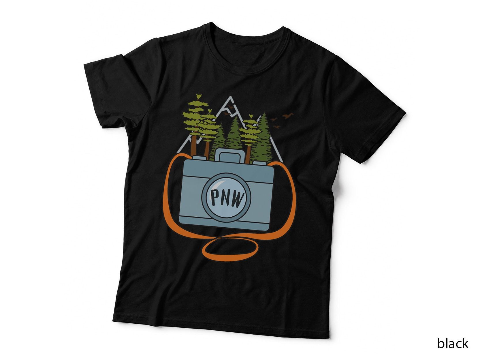 PNW Hiking Photographer Pacific Northwest Camera T-Shirt
