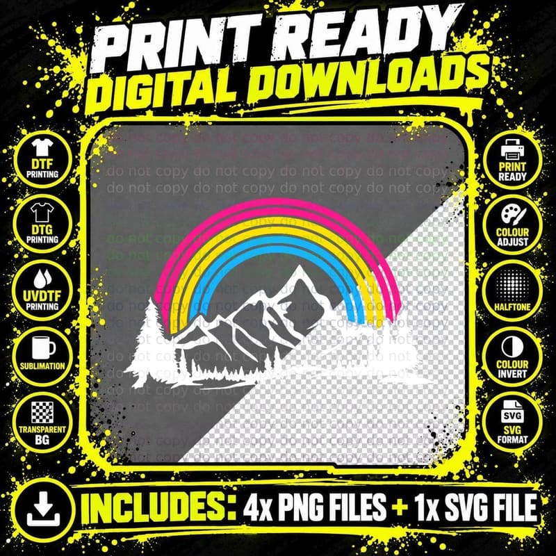 Pan Pride Hiking Camping Backpacking Outdoor Pansexual Png SVG Digital Bundle