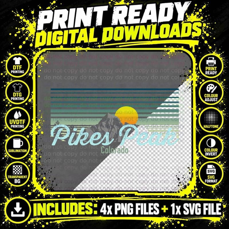 Pikes Peak Sweatshirt Colorado Hiking Apparel Sweatshirt Png SVG Digital Bundle