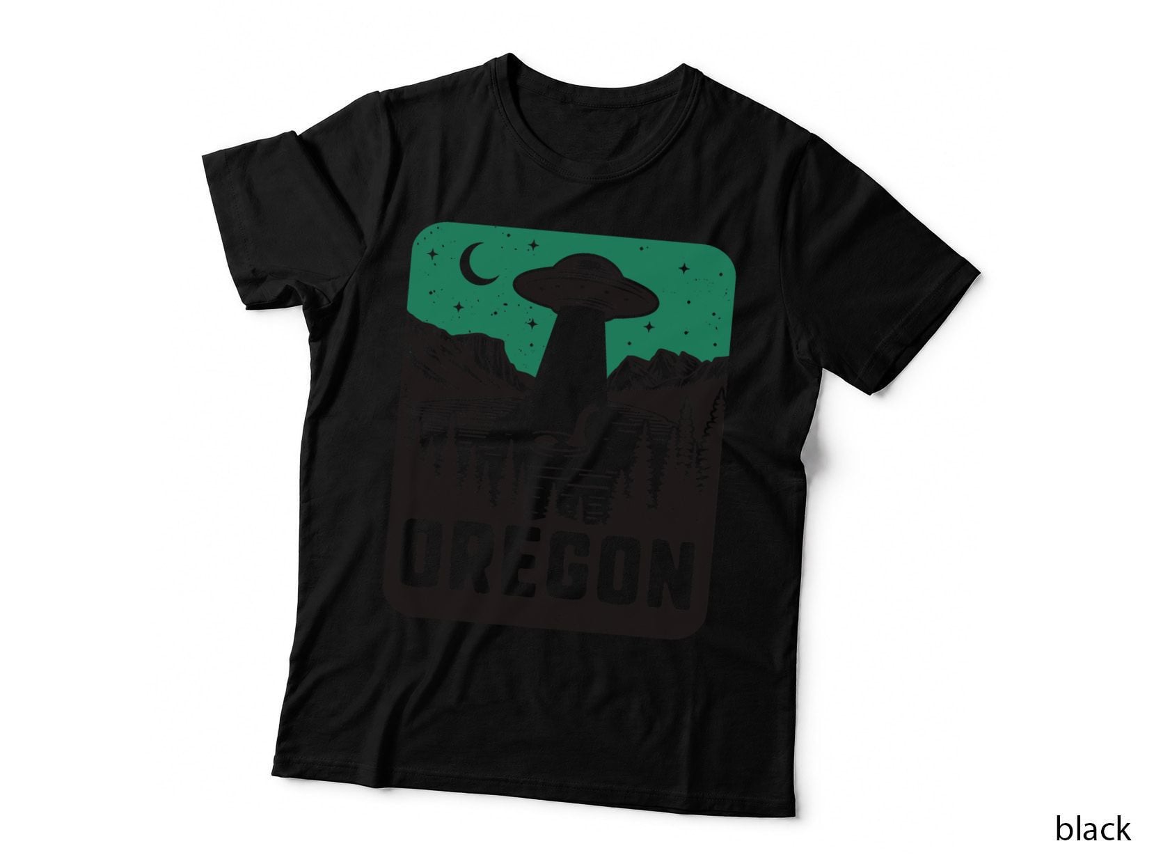 Retro Oregon Cryptid UFO Abduction Loch Ness Monster Hiking T-Shirt