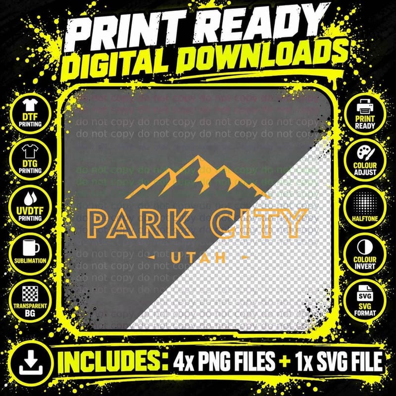 Retro Park City Utah Mens Souvenir Mountain Hiking Png SVG Digital Bundle