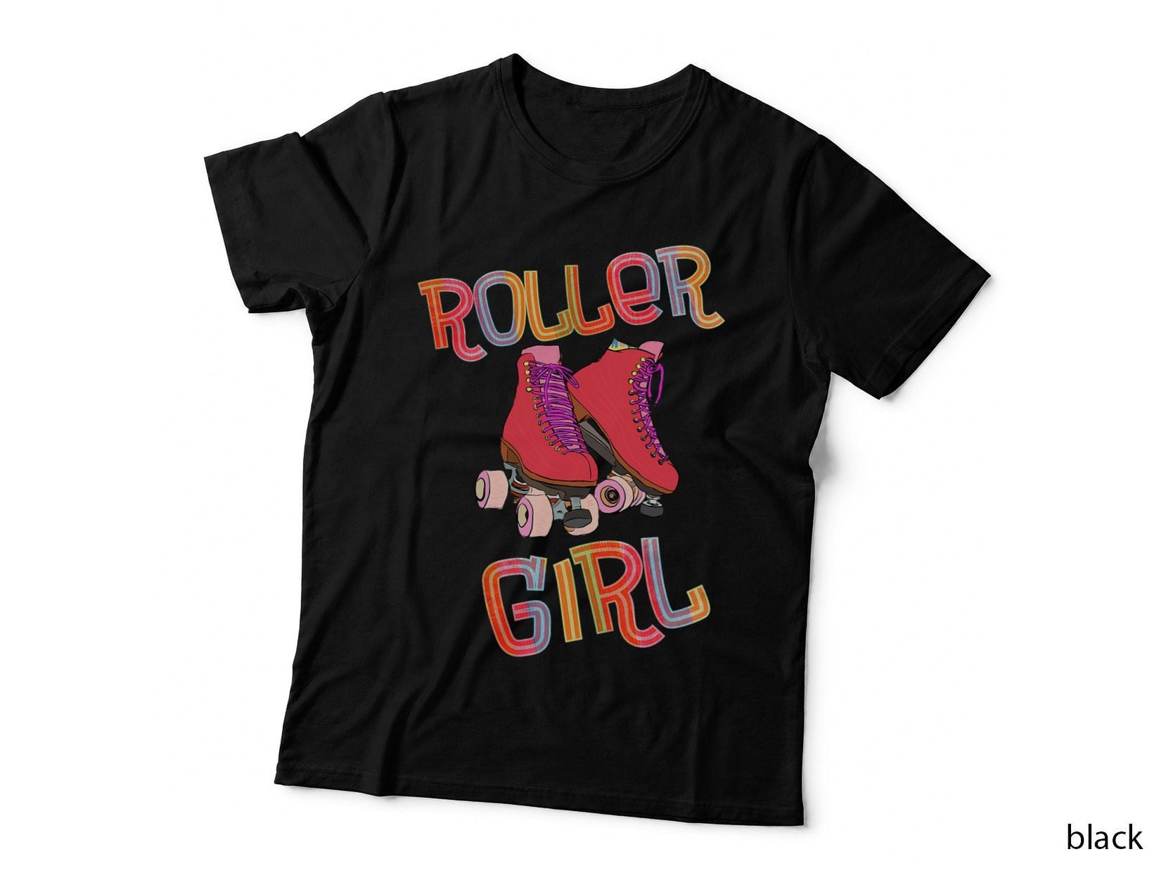 Roller Skate - Roller Girl - Running with Roller Skates 80s T-Shirt