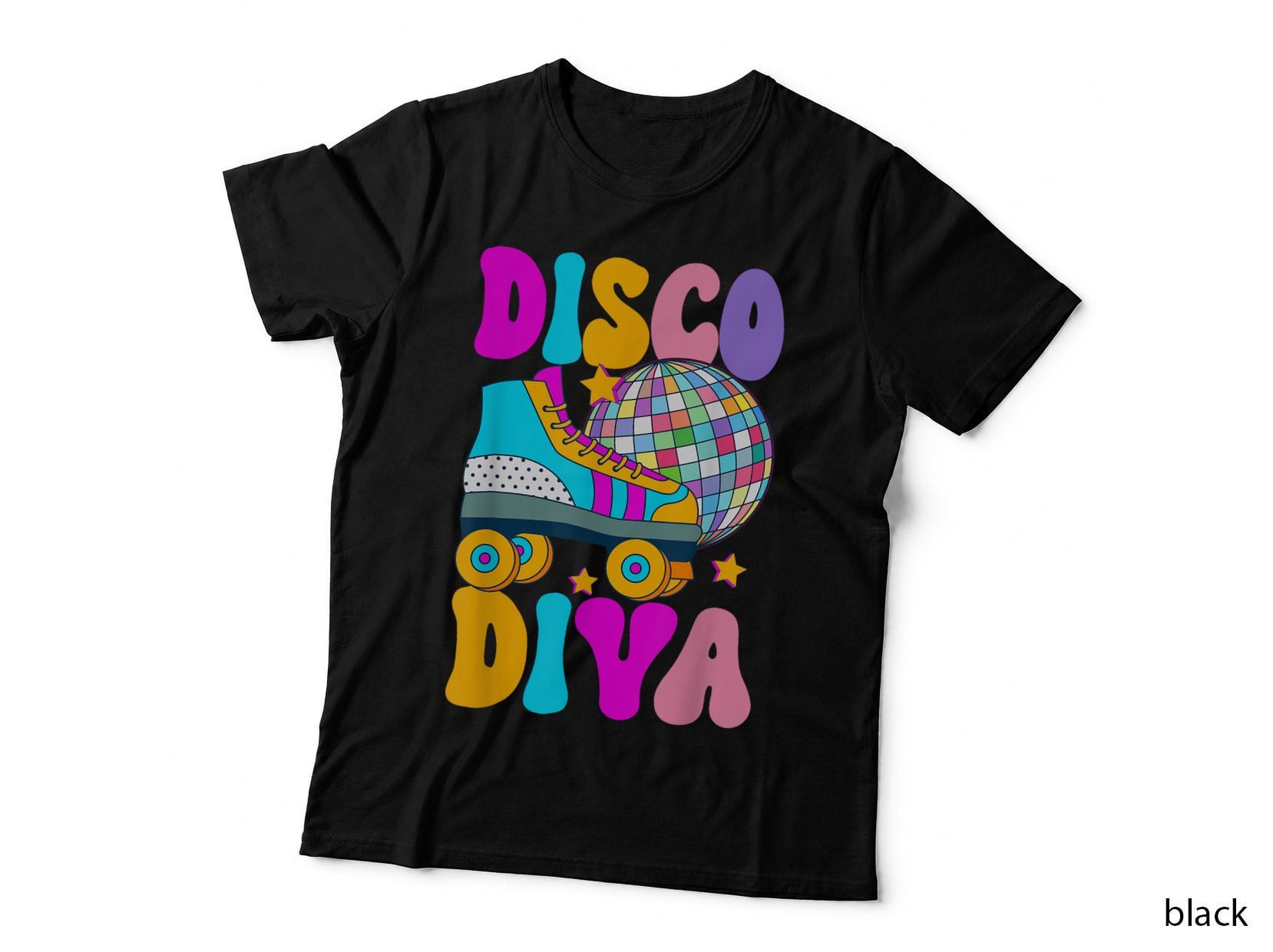 Roller Skating Disco Diva Skate Girl 70s Retro T-Shirt