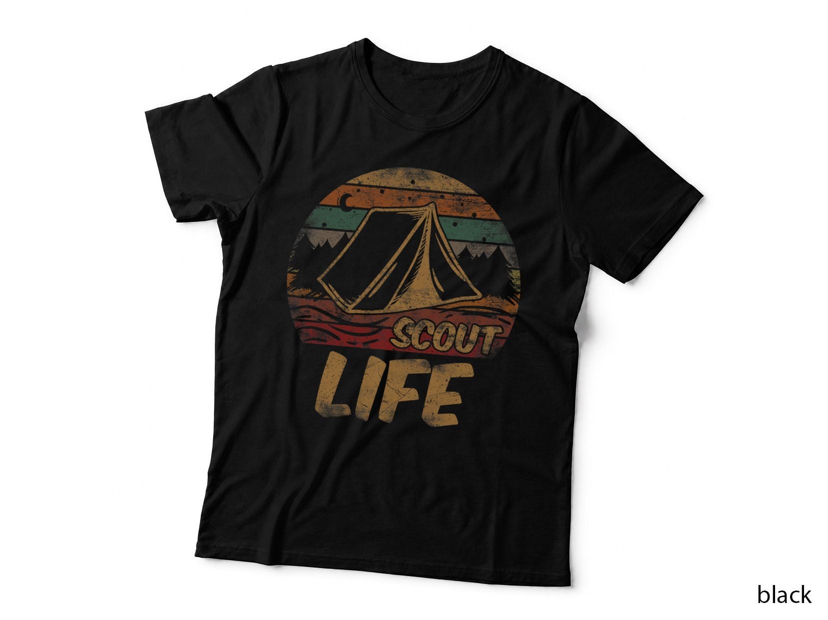 Scout Life Scouting Lovers S Hiking Happy Camper T-Shirt