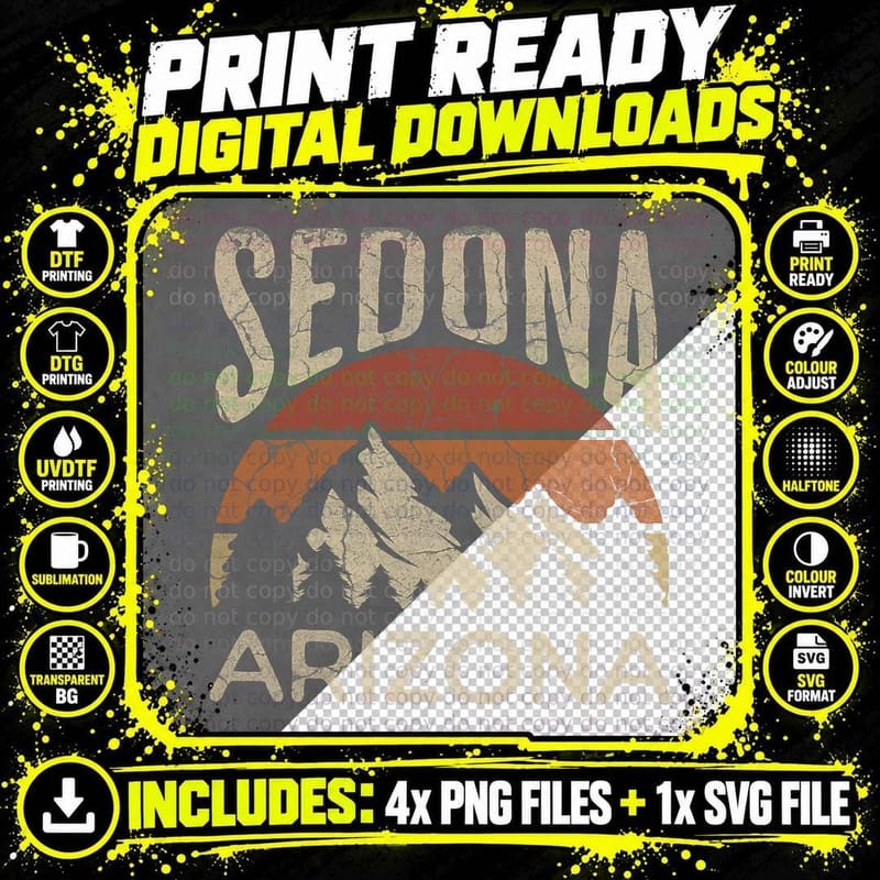 Sedona Arizona Nature Hiking Outdoors T-Shirt Png SVG Digital Bundle