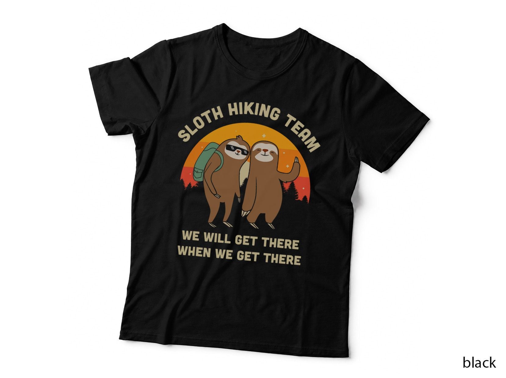 Sloth Hiking Team - Funny Vintage Gift T-Shirt