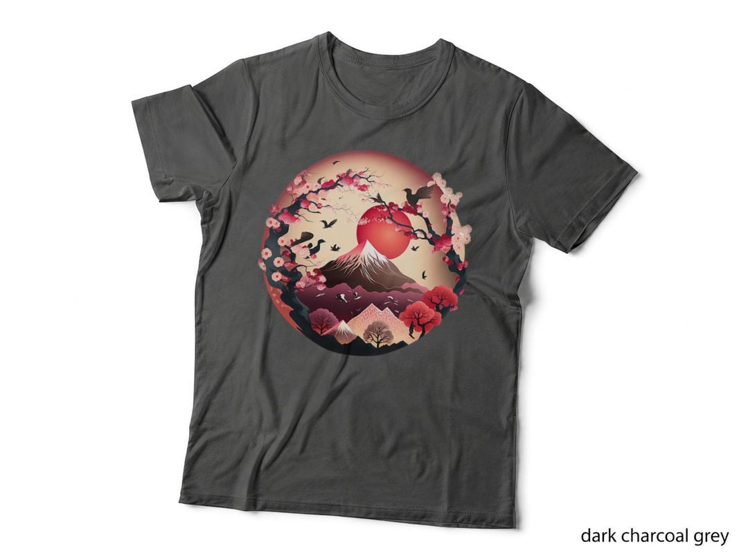 The Elegance of Japan Cherry Blossom Tree Mountain Japan Sun T-Shirt