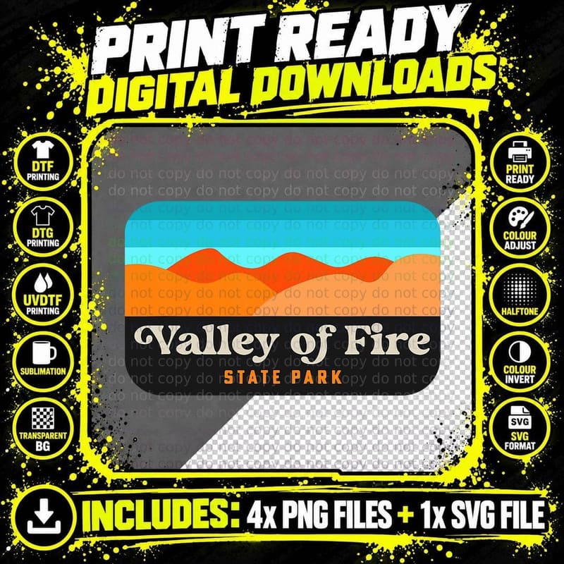 Valley of Fire State Park Hiking Mohave Desert Nevada Png SVG Digital Bundle