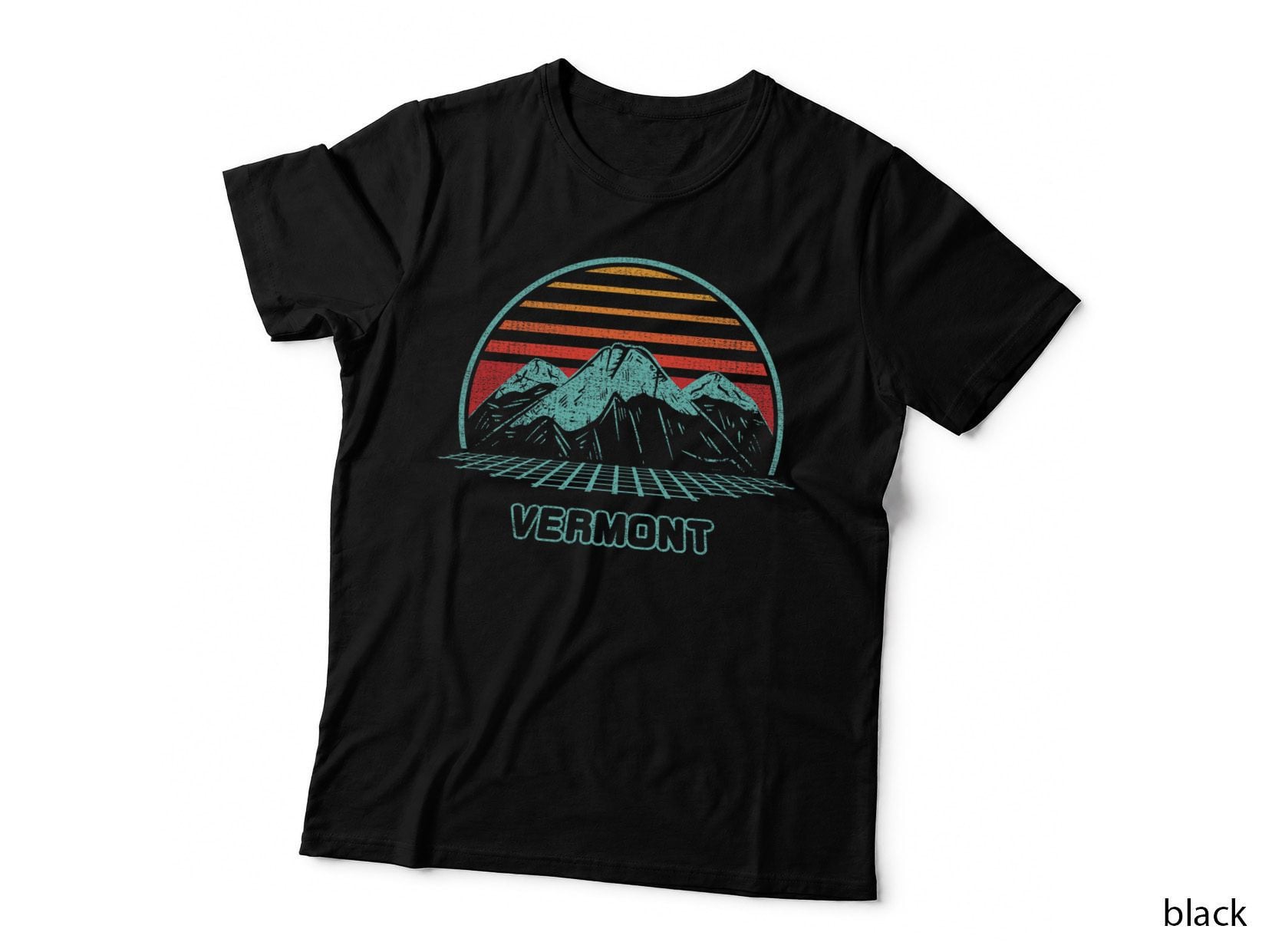 Vermont Retro Mountain Hiking 80s Style T-Shirt