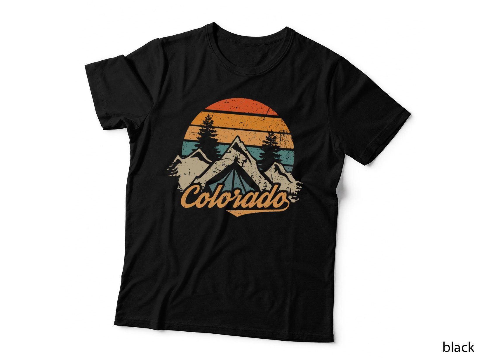 Vintage Colorado Mountains Nature Hiking Retro T-Shirt