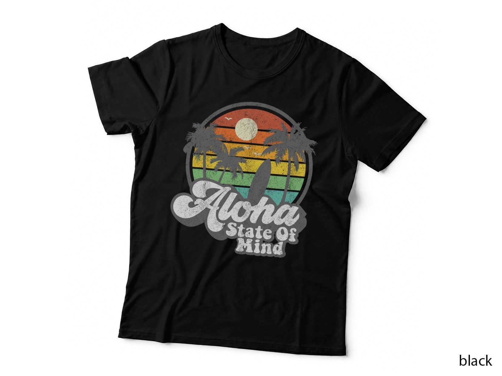 Vintage Hawaii Aloha State Hawaiian Beach Surfing Surf Gift T-Shirt