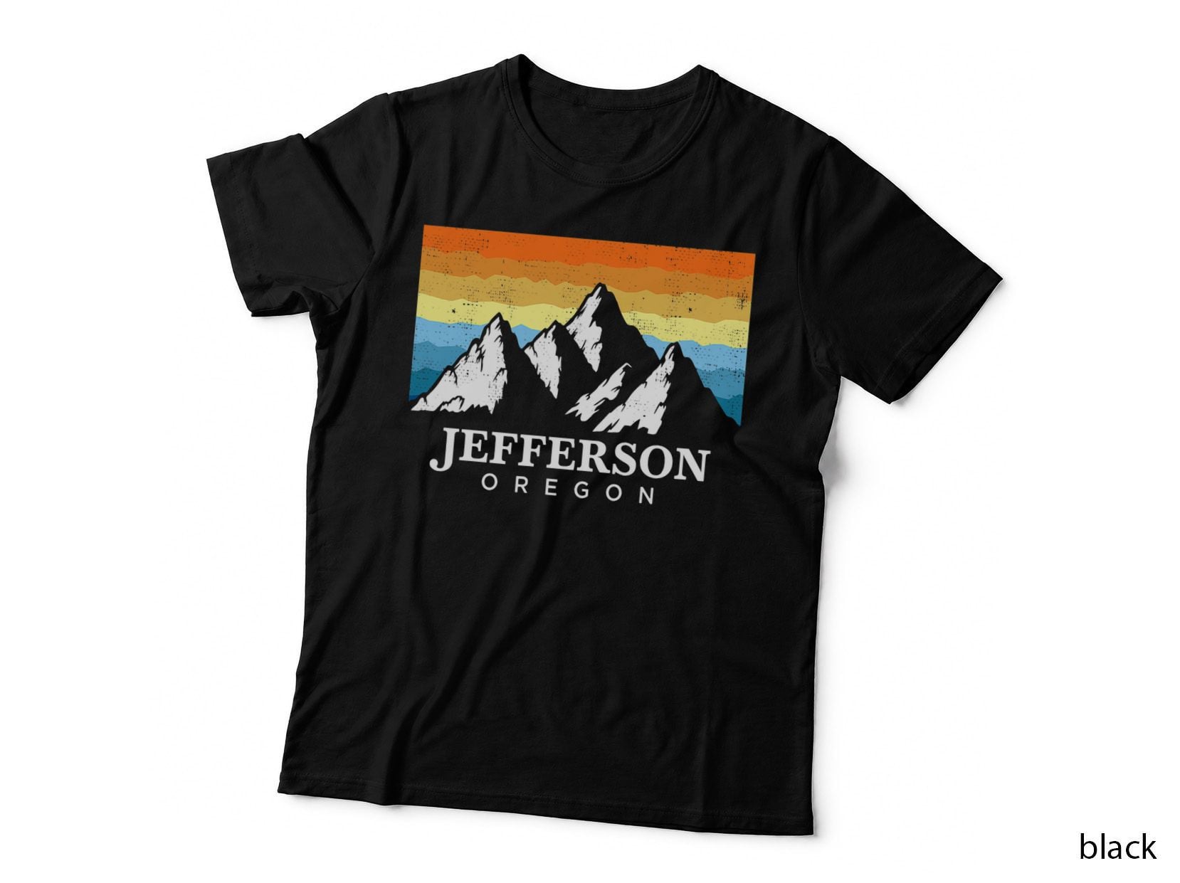 Vintage Jefferson, Oregon Mountain Hiking Souvenir Print T-Shirt