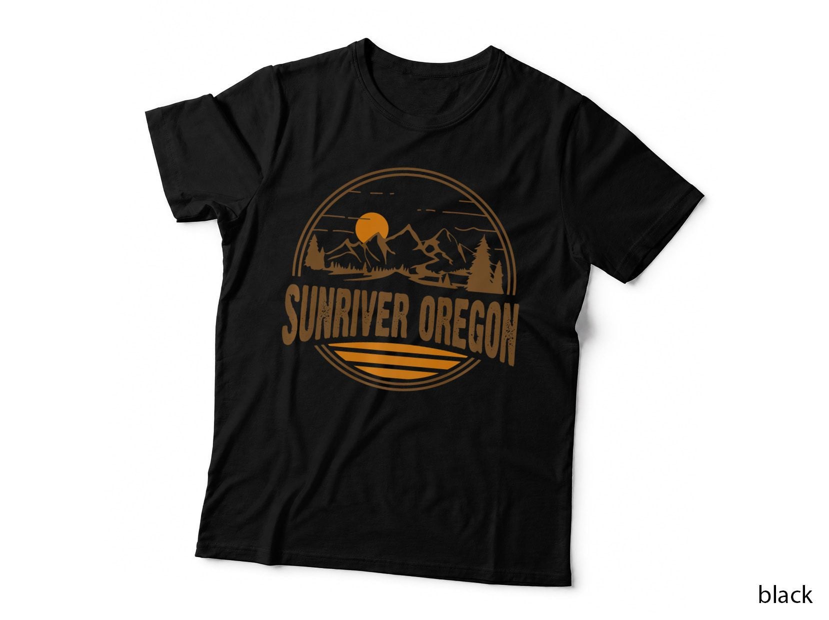 Vintage Sunriver, Oregon Mountain Hiking Souvenir Print T-Shirt