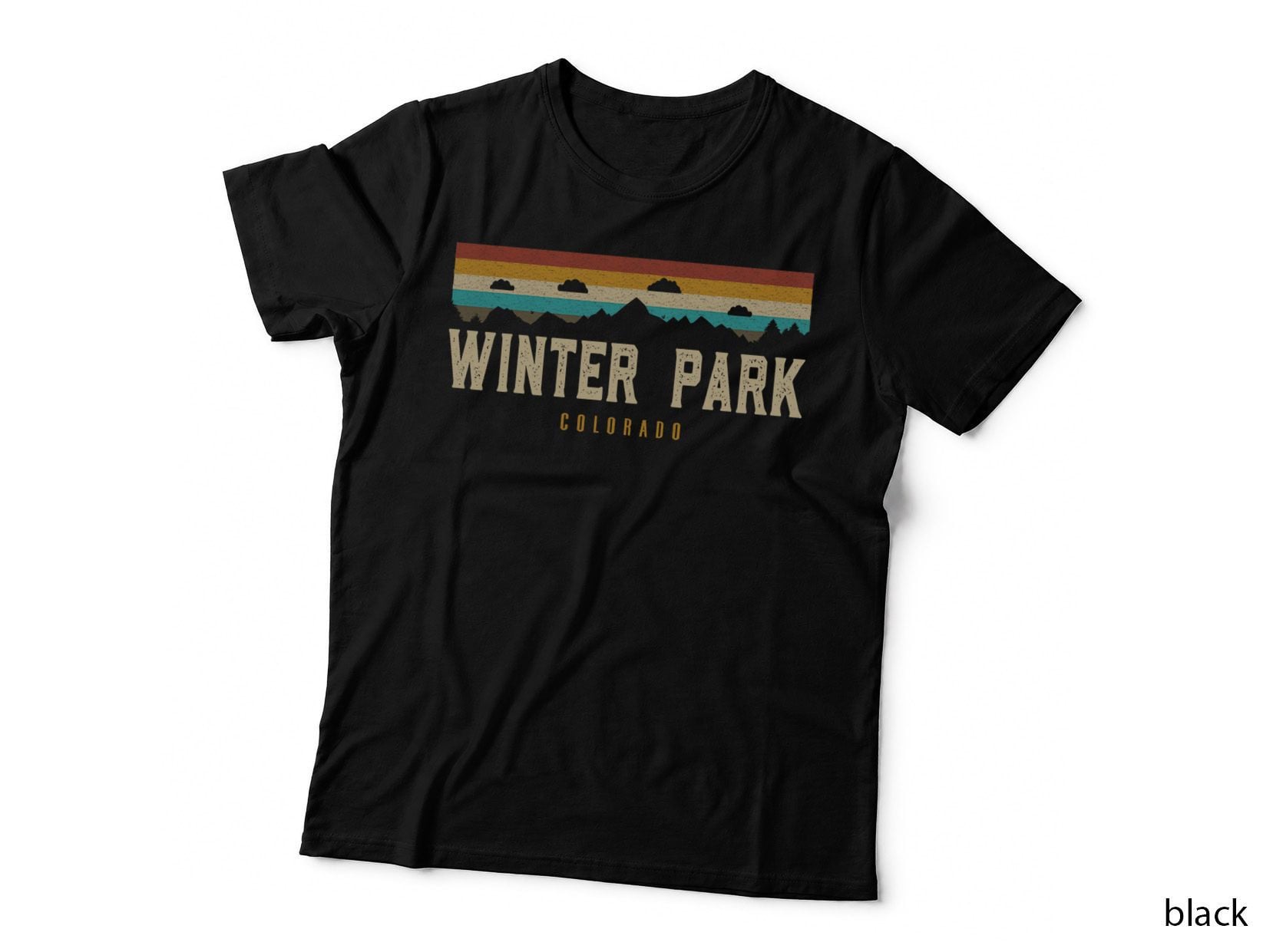 Winter Park Vintage Mountains Hiking Camping Colorado Retro T-Shirt