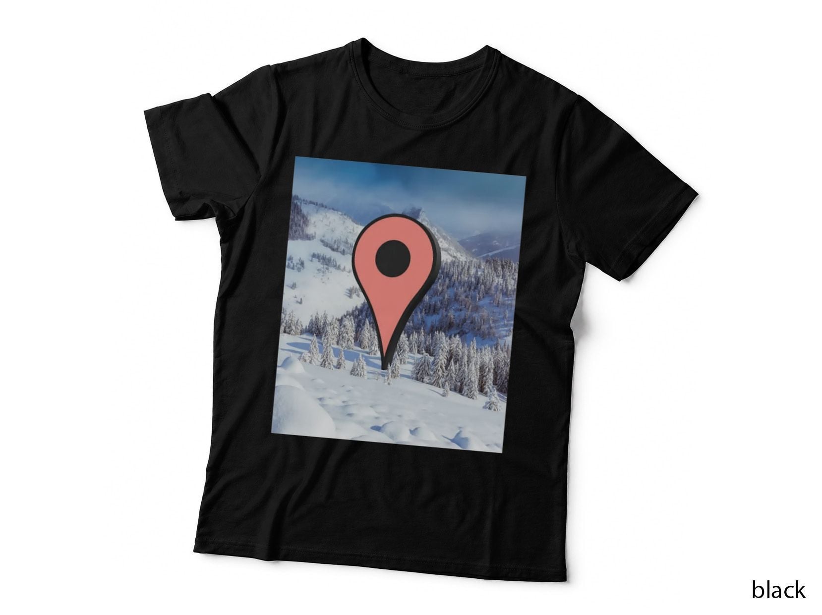 Wish I Was There (Google Marker Snowy Mountain) Crewneck Sweatshirt T-Shirt