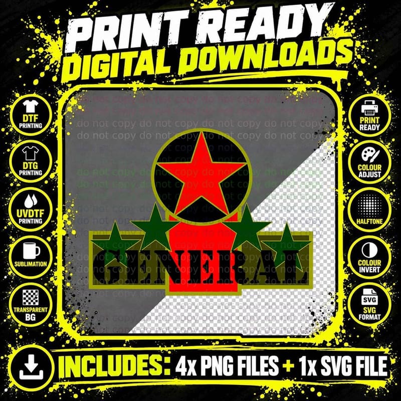 ARMED Forces Tshirt General ARMY TEE PROUD Veteran Png SVG Digital Bundle