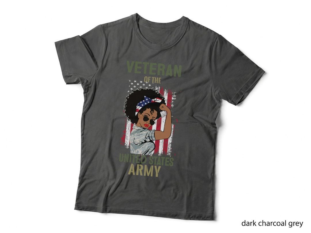 African American Army Veteran Female Shirt, Melanin US Army T-Shirt
