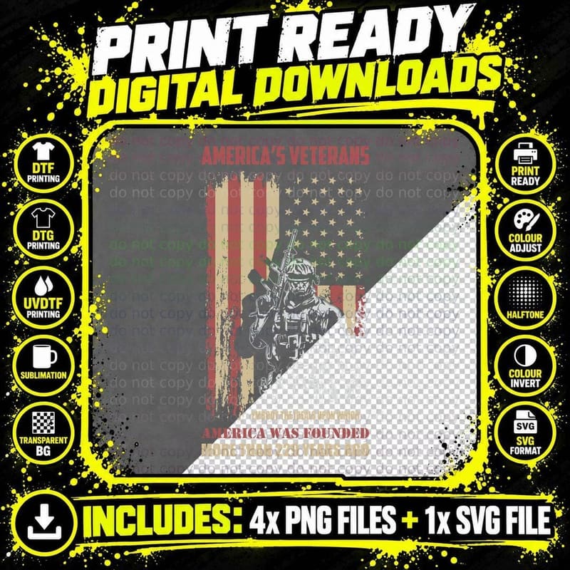 America's Veterans Embody the Ideals Upon Which America Png SVG Digital Bundle