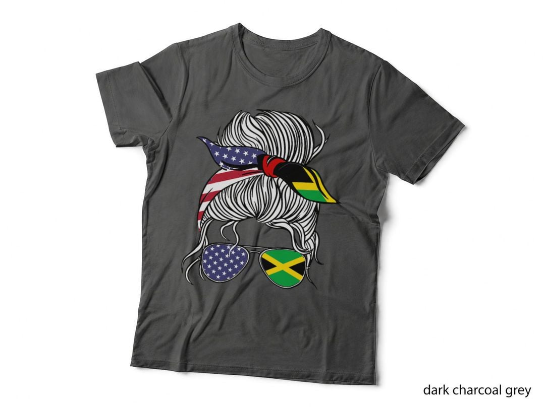 American Jamaican Patriot Flag Women Girl Jamaica Grown T-Shirt