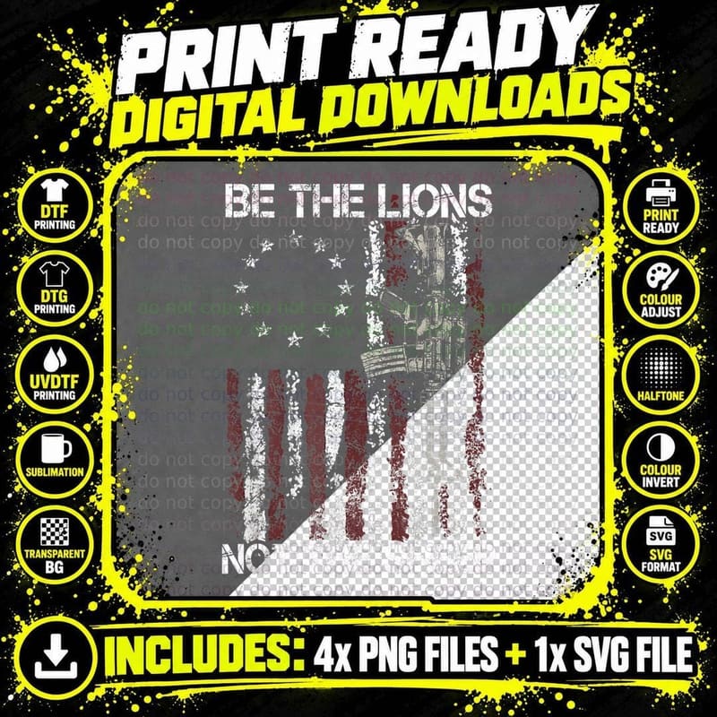 Be the Lion Not Sheep Patriotic Lions American Patriot Png SVG Digital Bundle