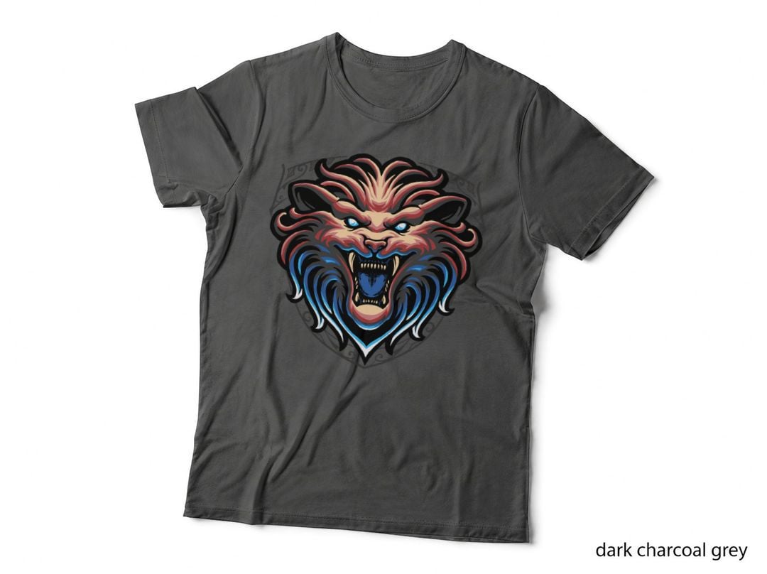 Beast Head Demon Mask Red Blue Navy Bold T-Shirt