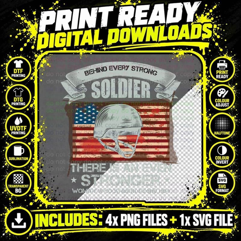 Behind Every Strong Soldier There Is an Even Stronger Png SVG Digital Bundle