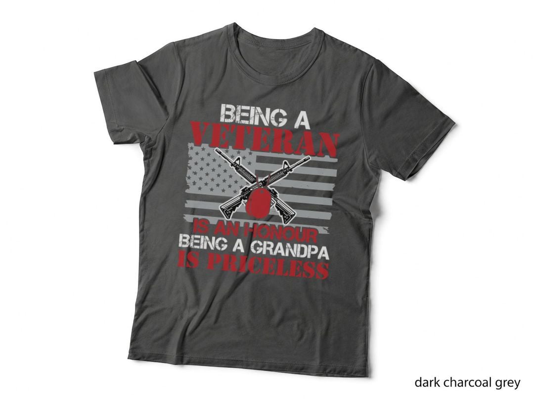 Being a Veteran Is an Honour Being a Grandpa Is Priceless Patriotic T-Shirt