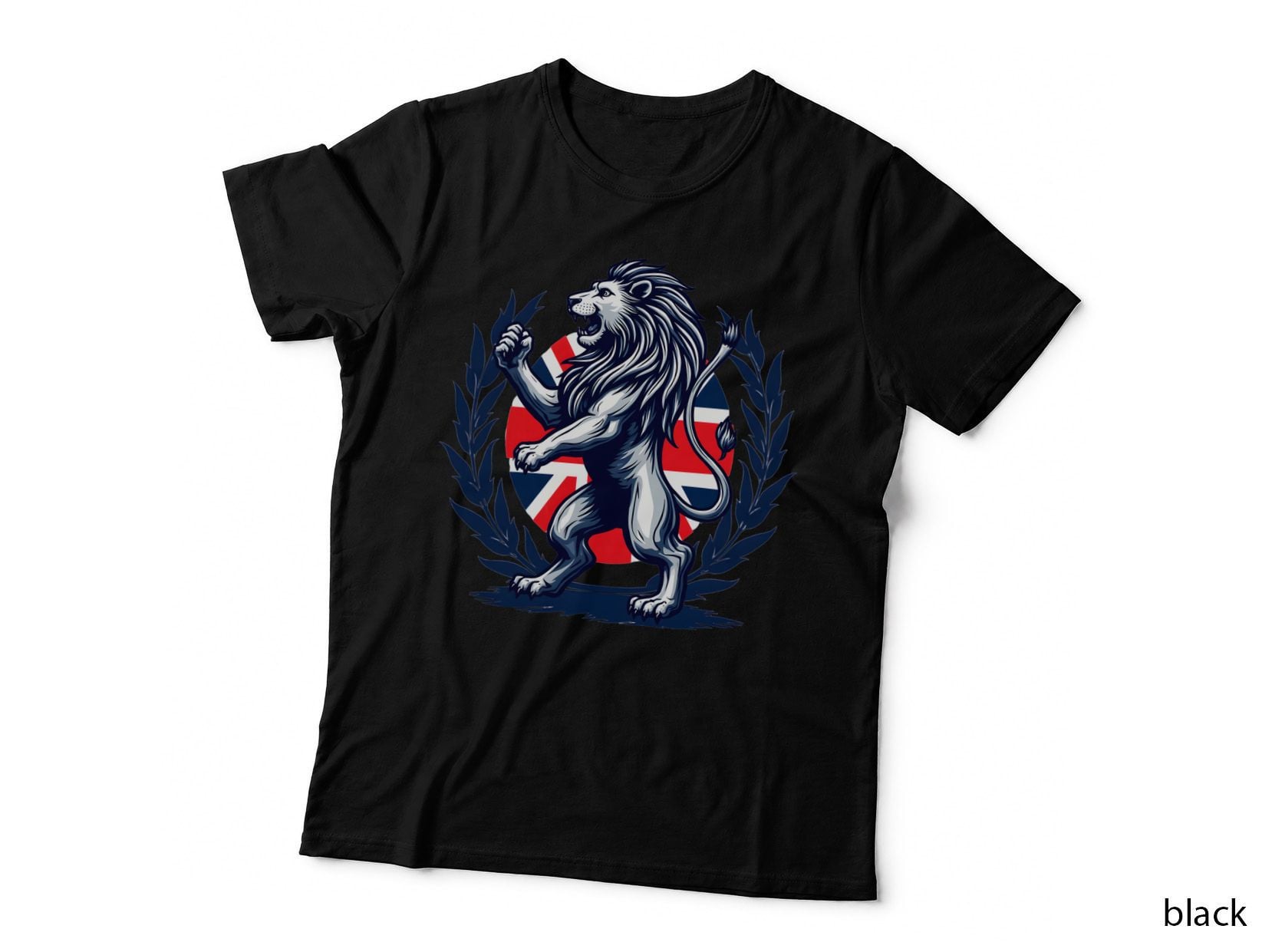 British Union Jack Lion Graphic, Regal Crest Patriot UK Flag 1 T-Shirt