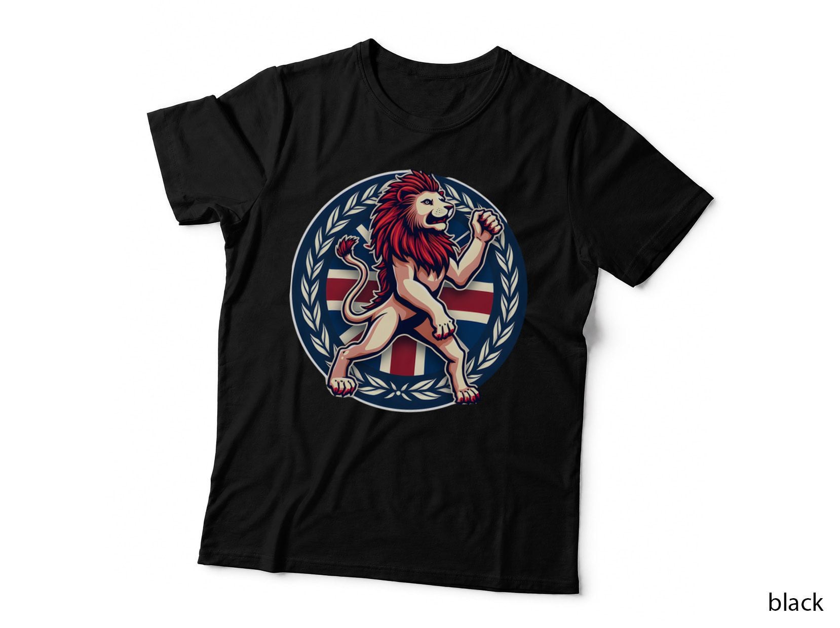 British Union Jack Lion Graphic, Regal Crest Patriot UK Flag 6 T-Shirt