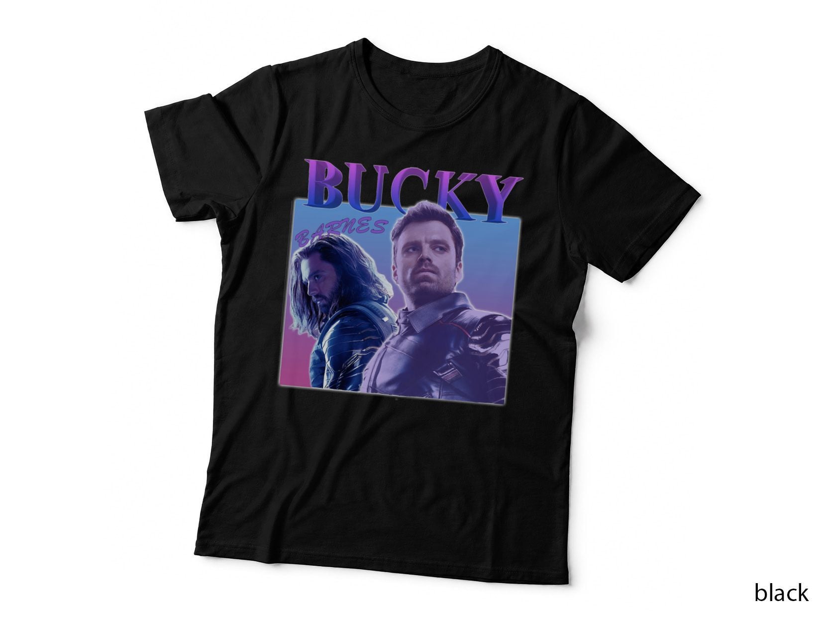 Bucky Barnes 90S Vintage Homage, Winter Soldier Neon Fan T-Shirt