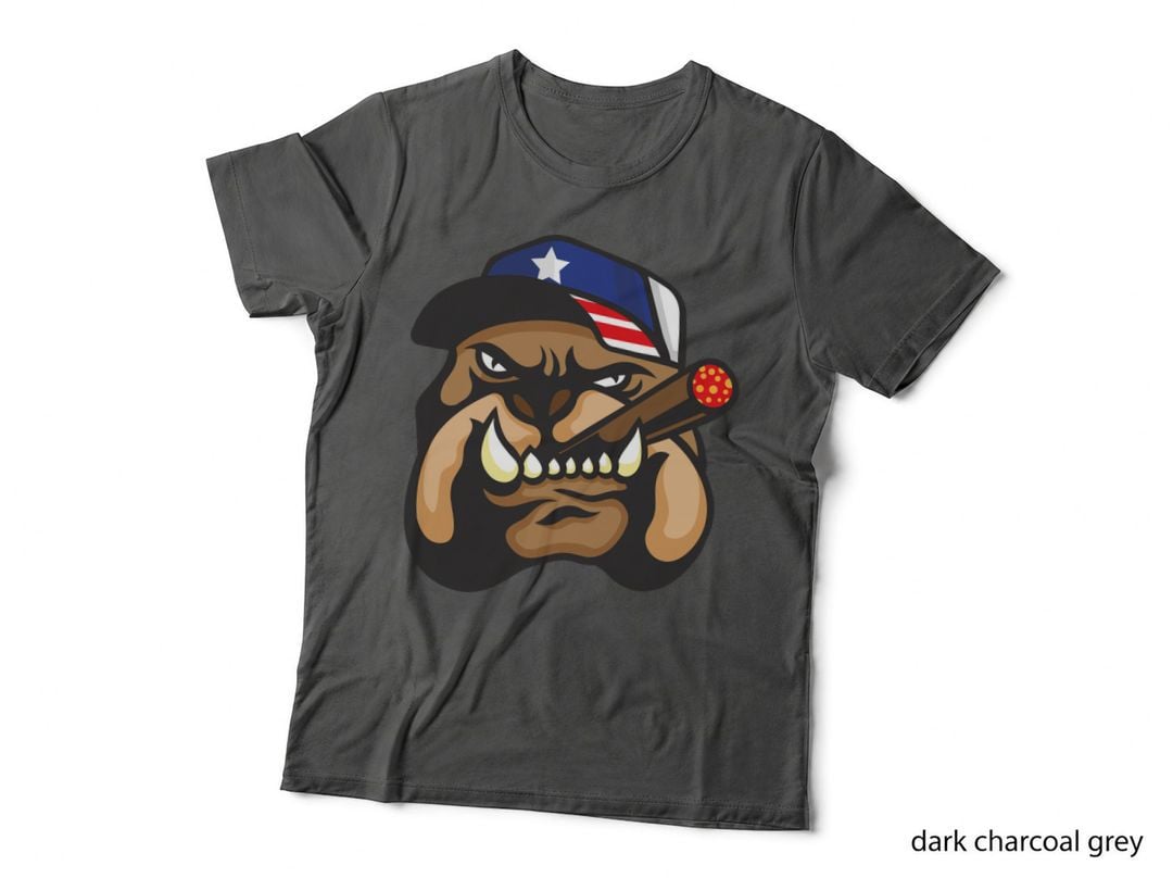 Bulldog Patriot American Mascot Patriotic US Flag T-Shirt