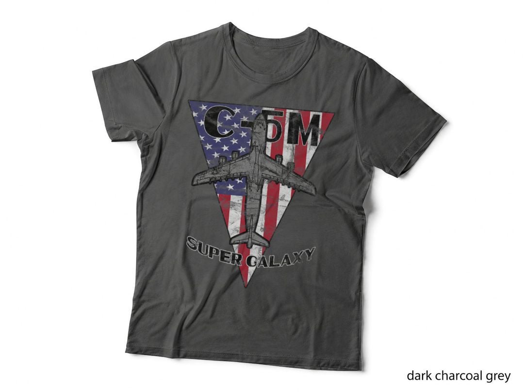 C-5M Super Galaxy Military Airplane Patriotic Vintage T-Shirt