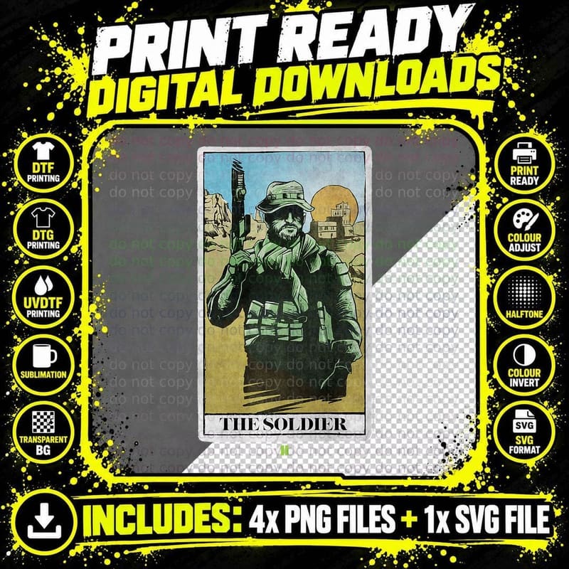 Call of Duty Modern Warfare 2 the Soldier Desert Card Png SVG Digital Bundle