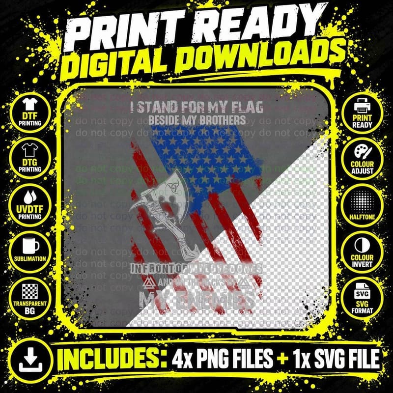 Carpenter I Stand for My Flag T-Shirt, Patriotic Png SVG Digital Bundle