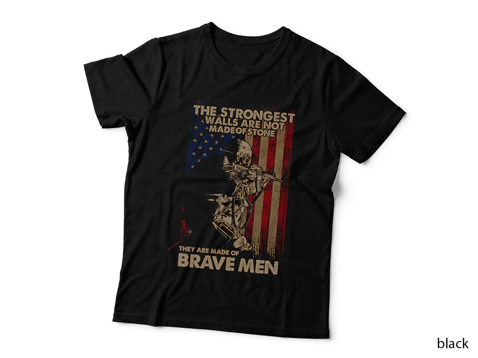 Cartoon the Strongest Warrior Not Made of Stone Red Gold Tan Soldier T-Shirt
