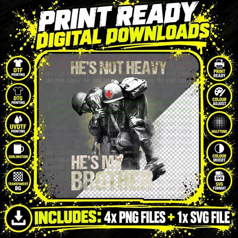 Corpsman Gift He's My Brother 8404 for Veteran T-Shirt Png SVG Digital Bundle