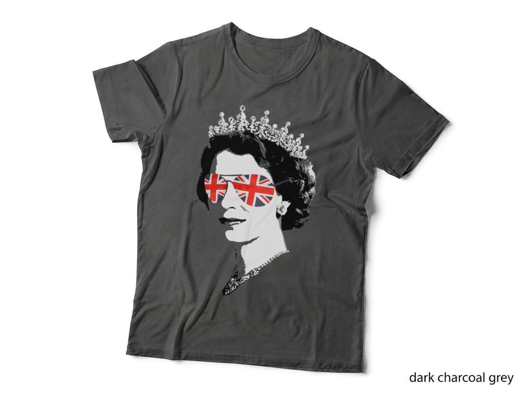Elizabeth II Sunglasses Tshirt British Crown Union Jack Meme