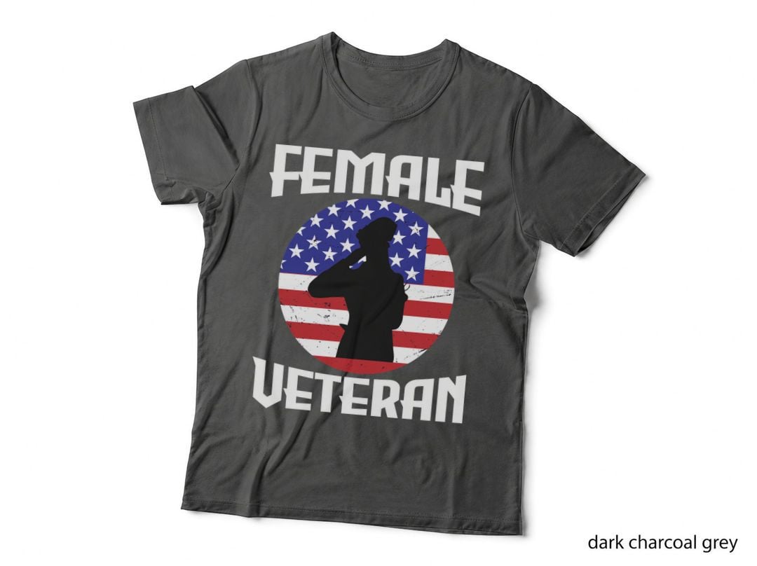 Female Veteran Female Veteran T-Shirt, Female Veteran Silhouette Salute Graphic