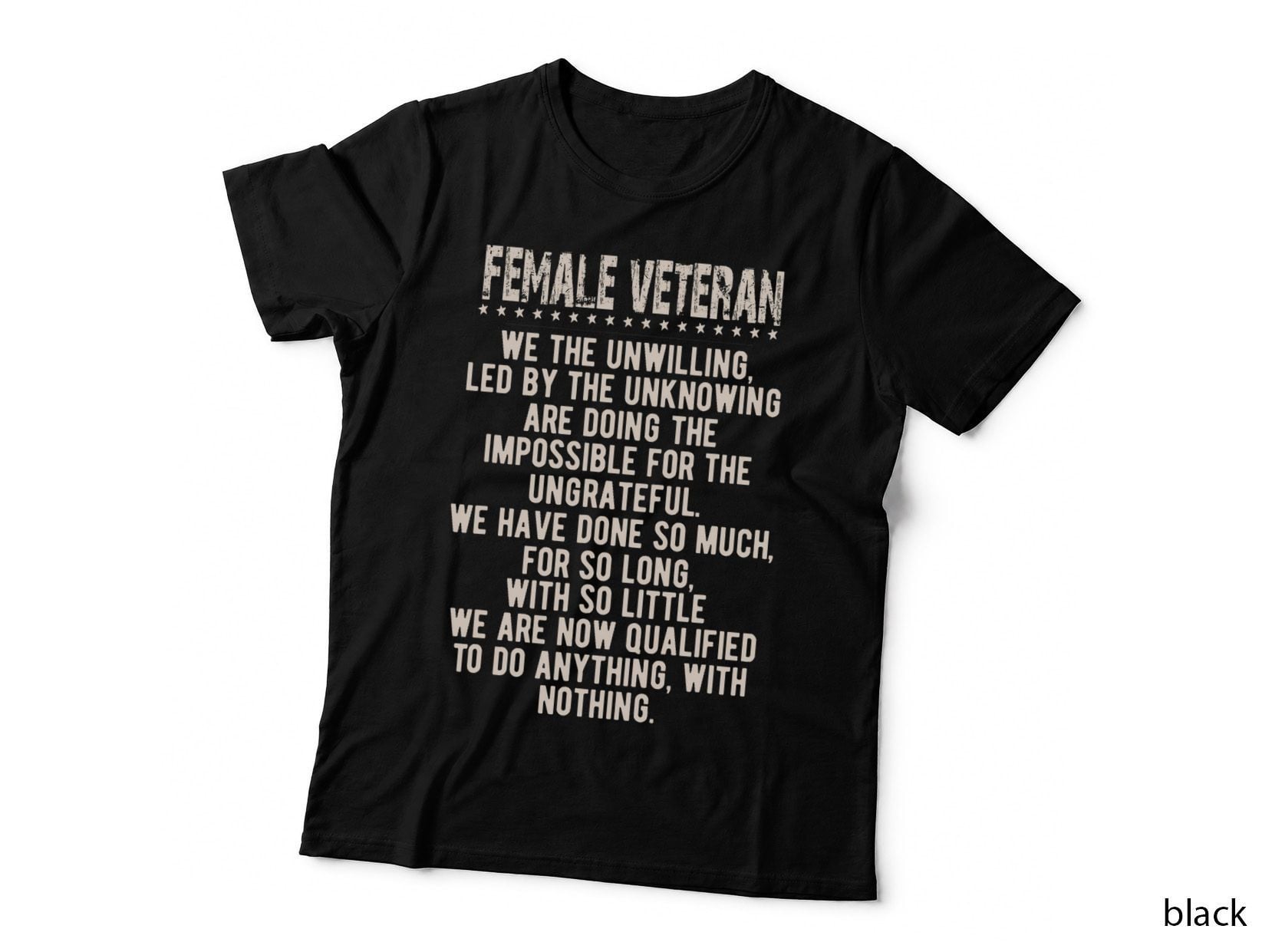 Female Veteran Woman Combat Patriotic T-Shirt